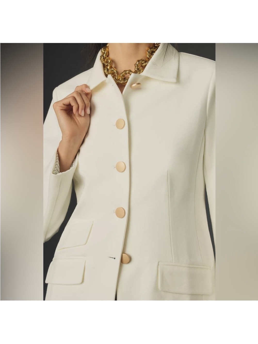 Anthropologie Dolan Left Coast Ponte Military Blazer Jacket - Picture 4 of 14